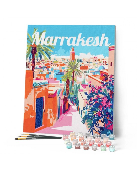 Ζωγραφική με αριθμούς Travel Poster Marrakesh Morocco 40x50cm