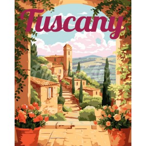 Ζωγραφική με αριθμούς Travel Poster Tuscany in Bloom 40x50cm