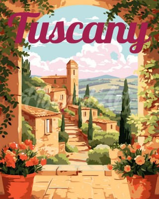 Ζωγραφική με αριθμούς Travel Poster Tuscany in Bloom 40x50cm