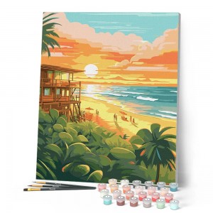 Ζωγραφική με αριθμούς Beach Club at Sunset 40x50cm