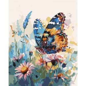 Ζωγραφική με αριθμούς Butterfly and Flowers 40x50cm