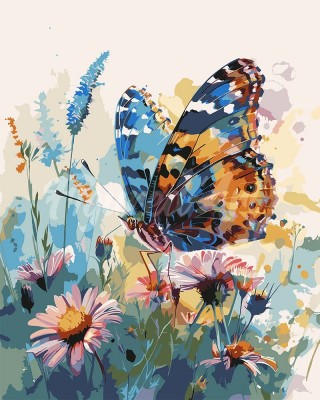 Ζωγραφική με αριθμούς Butterfly and Flowers 40x50cm