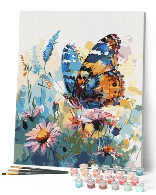 Ζωγραφική με αριθμούς Butterfly and Flowers 40x50cm