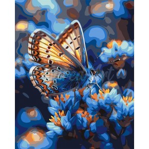 Ζωγραφική με αριθμούς Butterfly and Blue Flowers 40x50cm