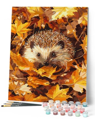 Ζωγραφική με αριθμούς Hedgehog in Autumn Leaves 40x50cm