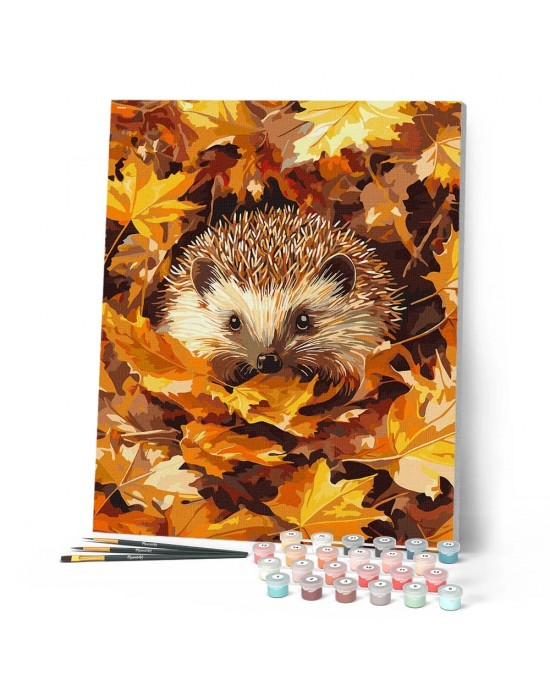 Ζωγραφική με αριθμούς Hedgehog in Autumn Leaves 40x50cm