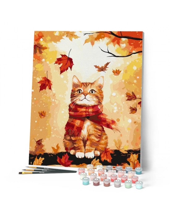 Ζωγραφική με αριθμούς Cozy Autumn Cat 40x50cm
