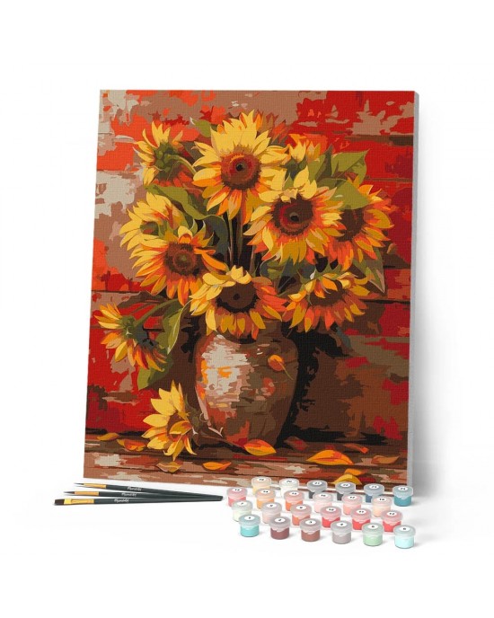 Ζωγραφική με αριθμούς Autumn Sunflowers Vase 40x50cm