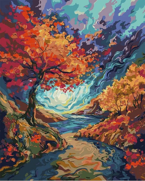 Ζωγραφική με αριθμούς Van Gogh - Inspired Surreal Autumn 40x50cm