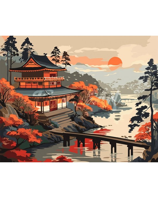 Ζωγραφική με αριθμούς Vintage Pagoda View 40x50cm