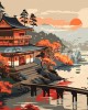 Ζωγραφική με αριθμούς Vintage Pagoda View 40x50cm