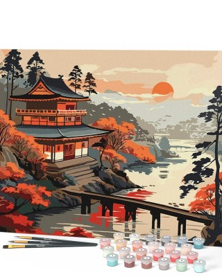 Ζωγραφική με αριθμούς Vintage Pagoda View 40x50cm