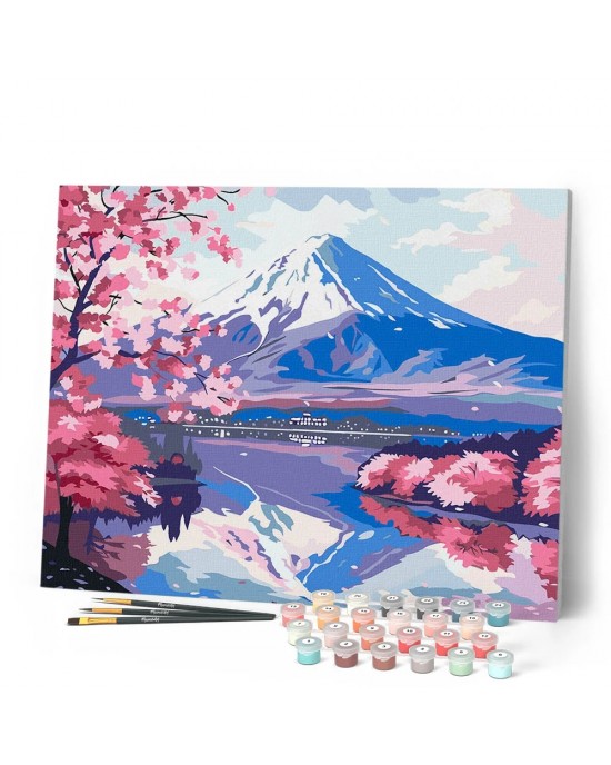 Ζωγραφική με αριθμούς Mount Fuji and Sakura Lake 40x50cm
