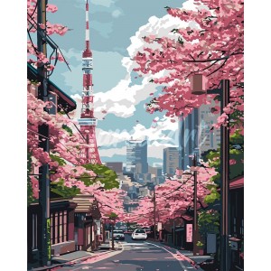 Ζωγραφική με αριθμούς Tokyo Sakura Street 40x50cm