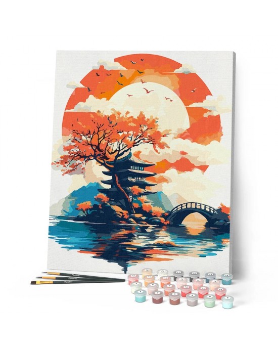 Ζωγραφική με αριθμούς Pagoda Under the Rising Sun 40x50cm