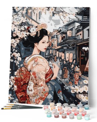 Ζωγραφική με αριθμούς Geisha in Vintage Street 40x50cm