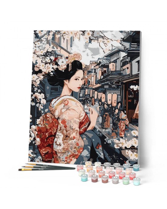 Ζωγραφική με αριθμούς Geisha in Vintage Street 40x50cm