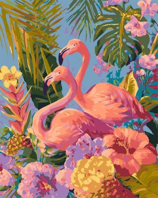Ζωγραφική με αριθμούς Twin Flamingos 40x50cm