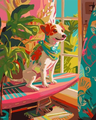 Ζωγραφική με αριθμούς Surf-Loving Dog 40x50cm