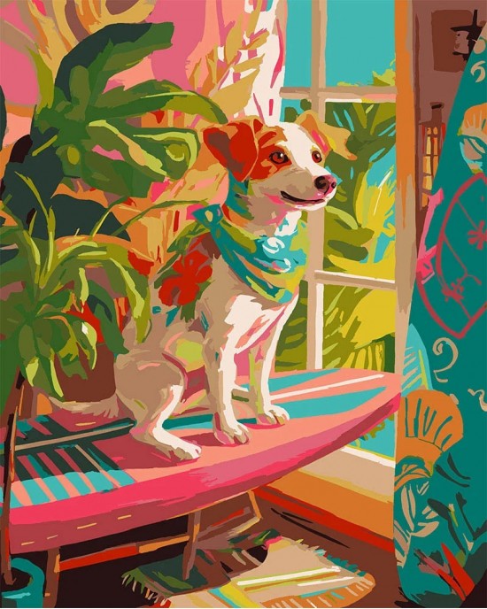 Ζωγραφική με αριθμούς Surf-Loving Dog 40x50cm
