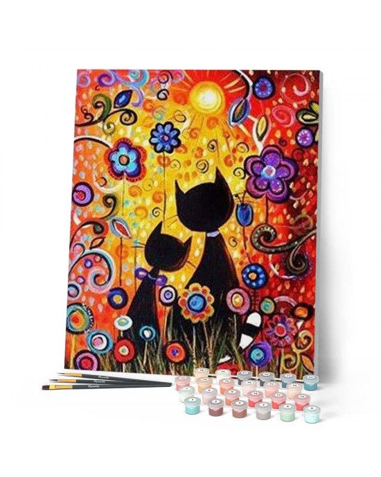 Ζωγραφική με αριθμούς Cartoon cats 40x50cm