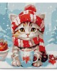 Διαμάντια Cute cat in Red Scarf 25x25cm