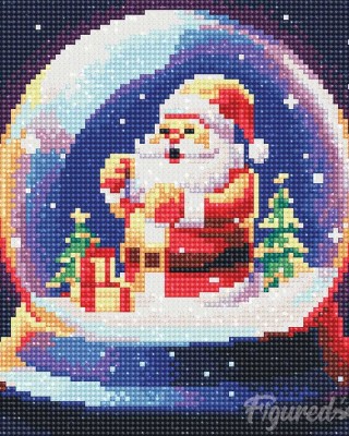 Διαμάντια Santa in Snowball 25x25cm