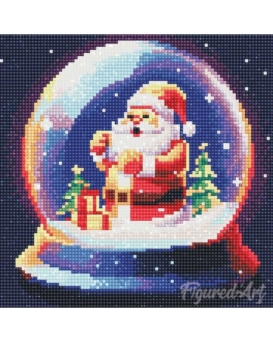 Διαμάντια Santa in Snowball 25x25cm