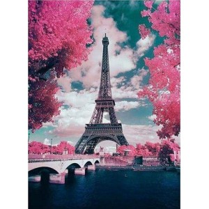 Διαμάντια Eiffel Tower and Flowers 40x50cm