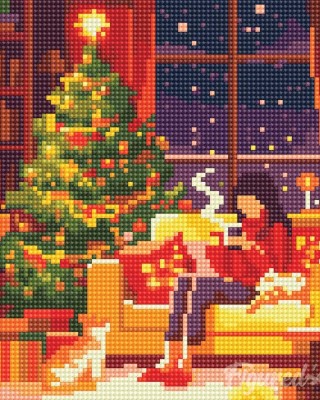 Διαμάντια Peaceful at the foot of the Christmas tree 25x25cm