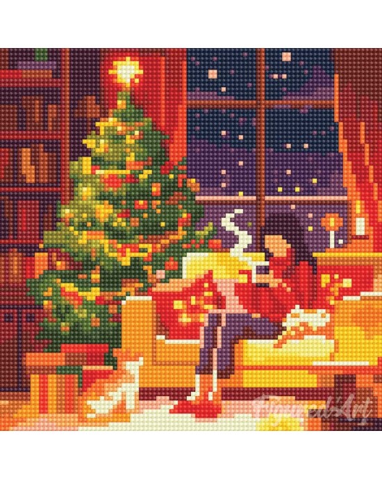 Διαμάντια Peaceful at the foot of the Christmas tree 25x25cm