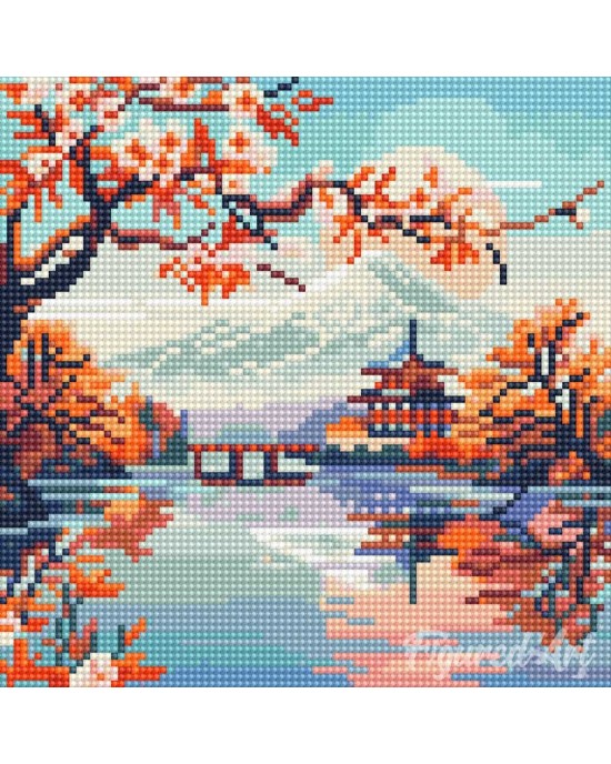 Διαμάντια Lake and Mount Fuji 25x25cm