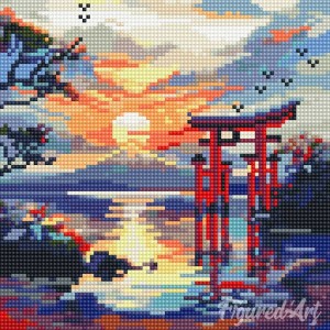 Διαμάντια Torii gate at sunset 25x25cm