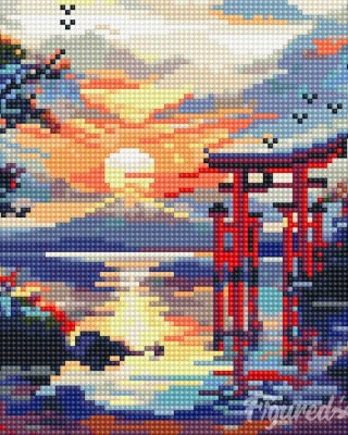 Διαμάντια Torii gate at sunset 25x25cm