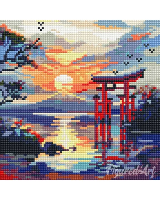 Διαμάντια Torii gate at sunset 25x25cm