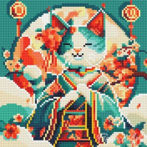 Διαμάντια Japanese Princess Cat 25x25cm