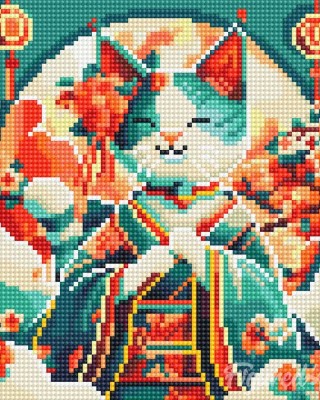 Διαμάντια Japanese Princess Cat 25x25cm