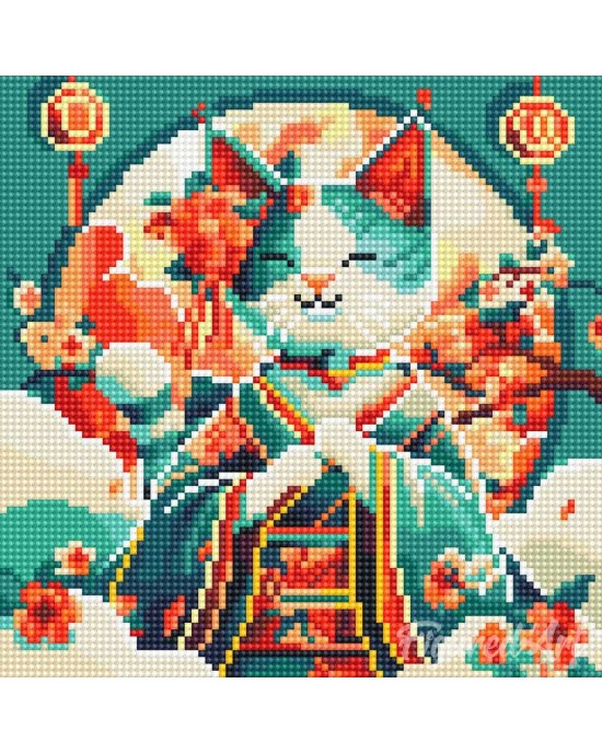Διαμάντια Japanese Princess Cat 25x25cm