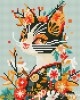 Διαμάντια Floral Cat in a Kimono 25x25cm