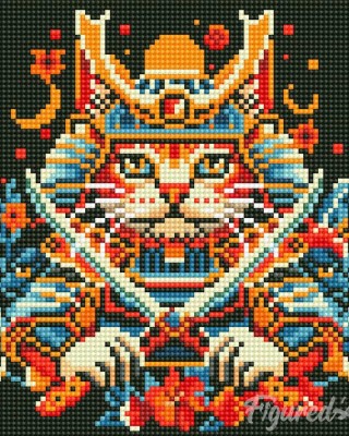 Διαμάντια Samurai Cat 25x25cm