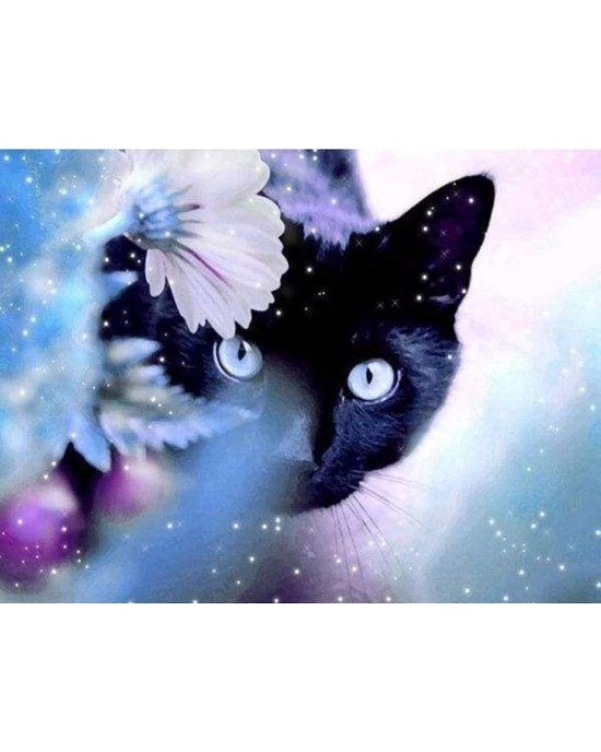Διαμάντια Cat and Flower - 40x50cm
