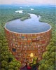 Διαμάντια River and Library 40x50cm