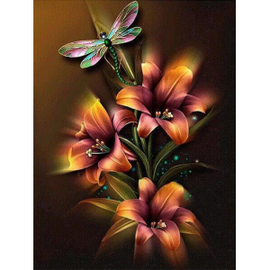 Διαμάντια Lily and Dragonfly 40x50cm