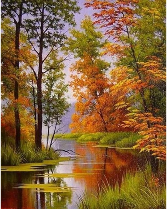 Διαμάντια Lake in Autumn 40x50cm