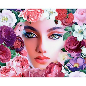 Διαμάντια Face with Flowers 40x50cm