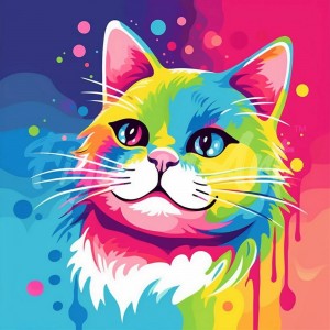 Διαμάντια Cat Abstract Pop Art 25x25cm