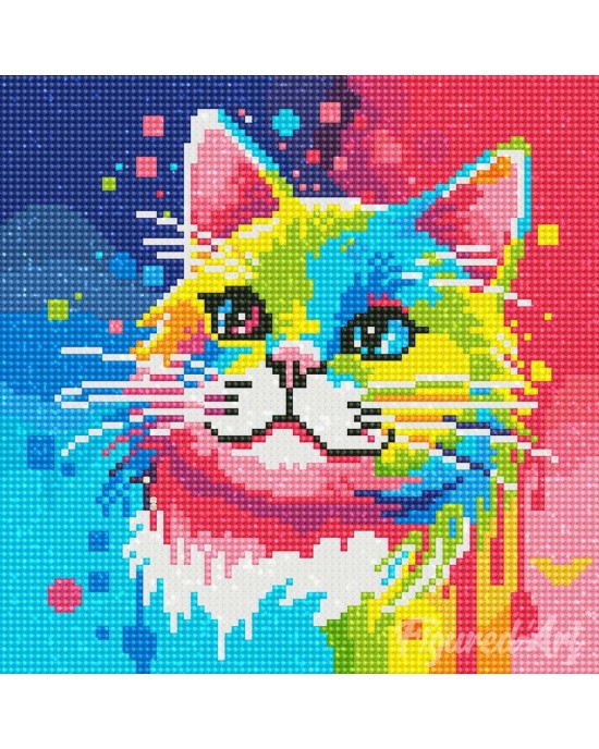 Διαμάντια Cat Abstract Pop Art 25x25cm