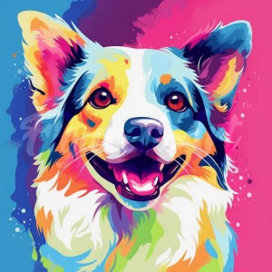 Διαμάντια Dog Abstract Pop Art 25x25cm