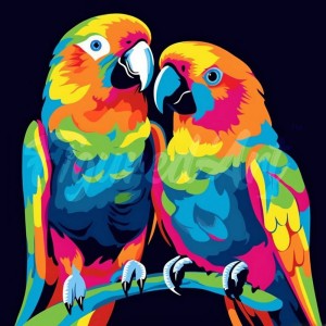 Διαμάντια Parrots Abstract Pop Art 25x25cm