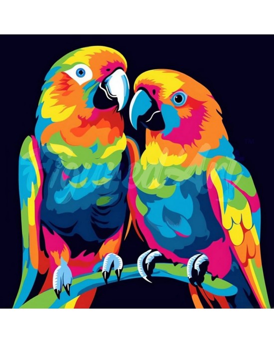 Διαμάντια Parrots Abstract Pop Art 25x25cm